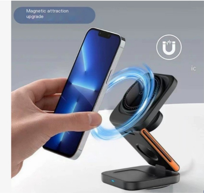 3-in-1 Folding Wireless Charger - Charge Phone, Watch & Earbuds at Once