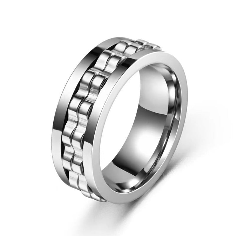 Stainless Steel Spinner Fidget Ring - Anxiety Relief for Men