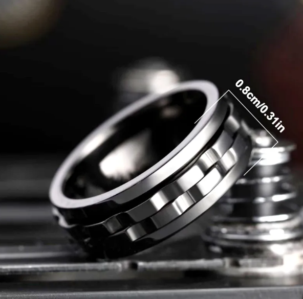 Stainless Steel Spinner Fidget Ring - Anxiety Relief for Men