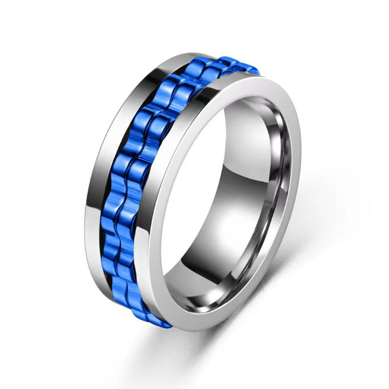 Stainless Steel Spinner Fidget Ring - Anxiety Relief for Men