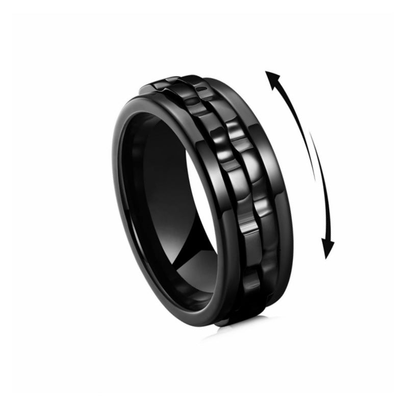 Stainless Steel Spinner Fidget Ring - Anxiety Relief for Men