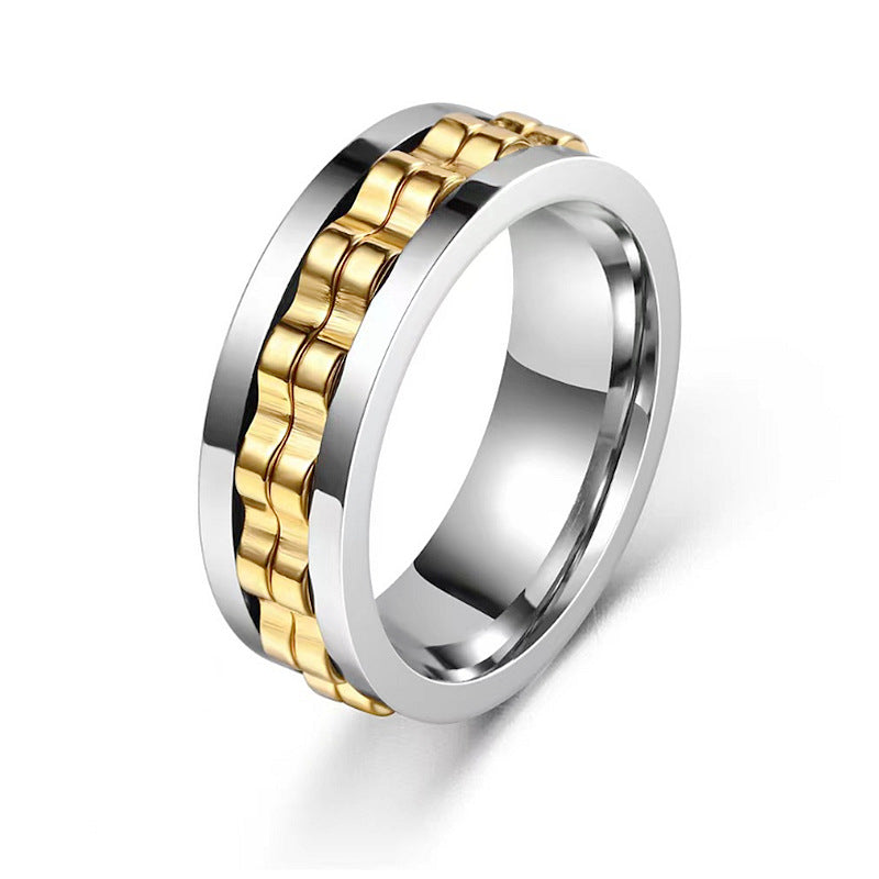 Stainless Steel Spinner Fidget Ring - Anxiety Relief for Men